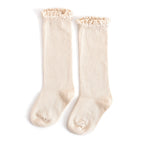 Vanilla Lace Top Knee High Socks | Little Stocking Co