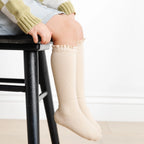 Vanilla Lace Top Knee High Socks | Little Stocking Co