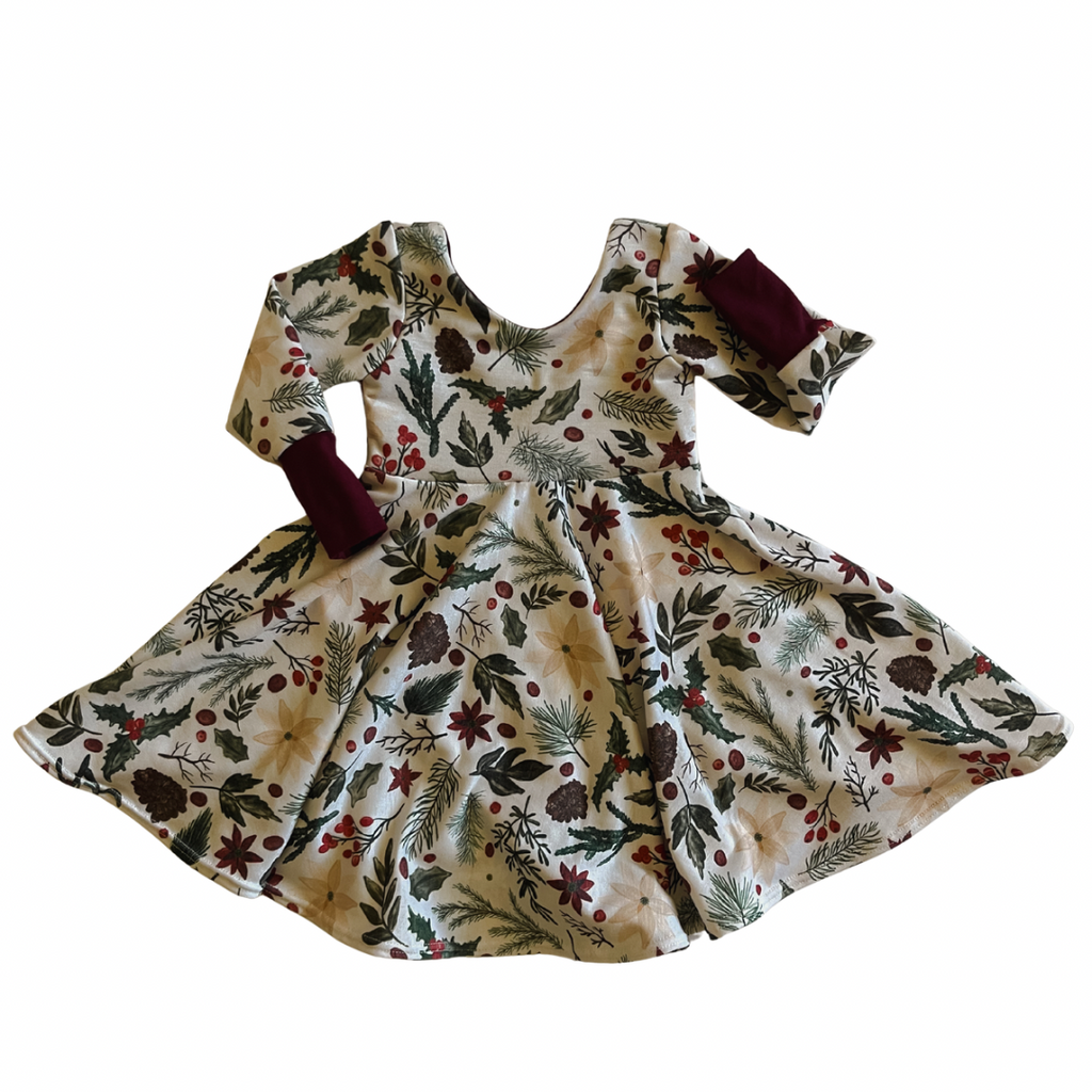 Winter Berries | French Terry Twirl Dress