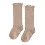 Oat Lace Top Knee High Socks | Little Stocking Co